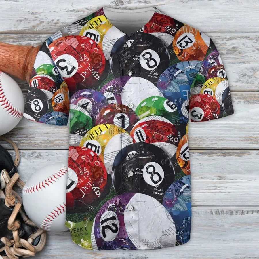 Billiard Baseball Jersey, Billiard Balls Playing Pool Baseball Jersey For Men And Women - Perfect Gift For Billiard Lovers, Billiard Players