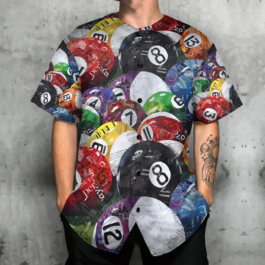Billiard Baseball Jersey, Billiard Balls Playing Pool Baseball Jersey For Men And Women - Perfect Gift For Billiard Lovers, Billiard Players