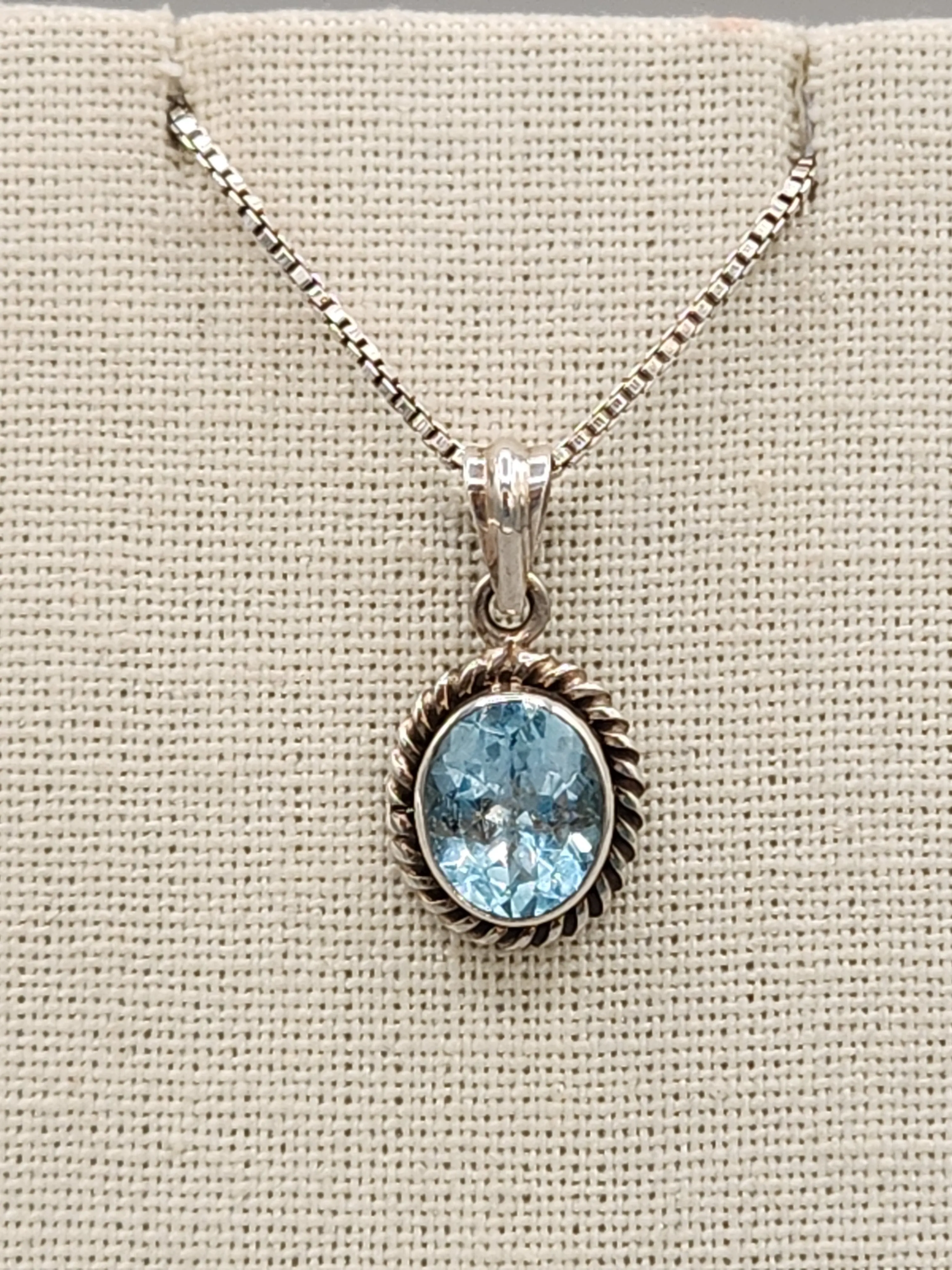BLUE TOPAZ NECKLACE & EARRINGS