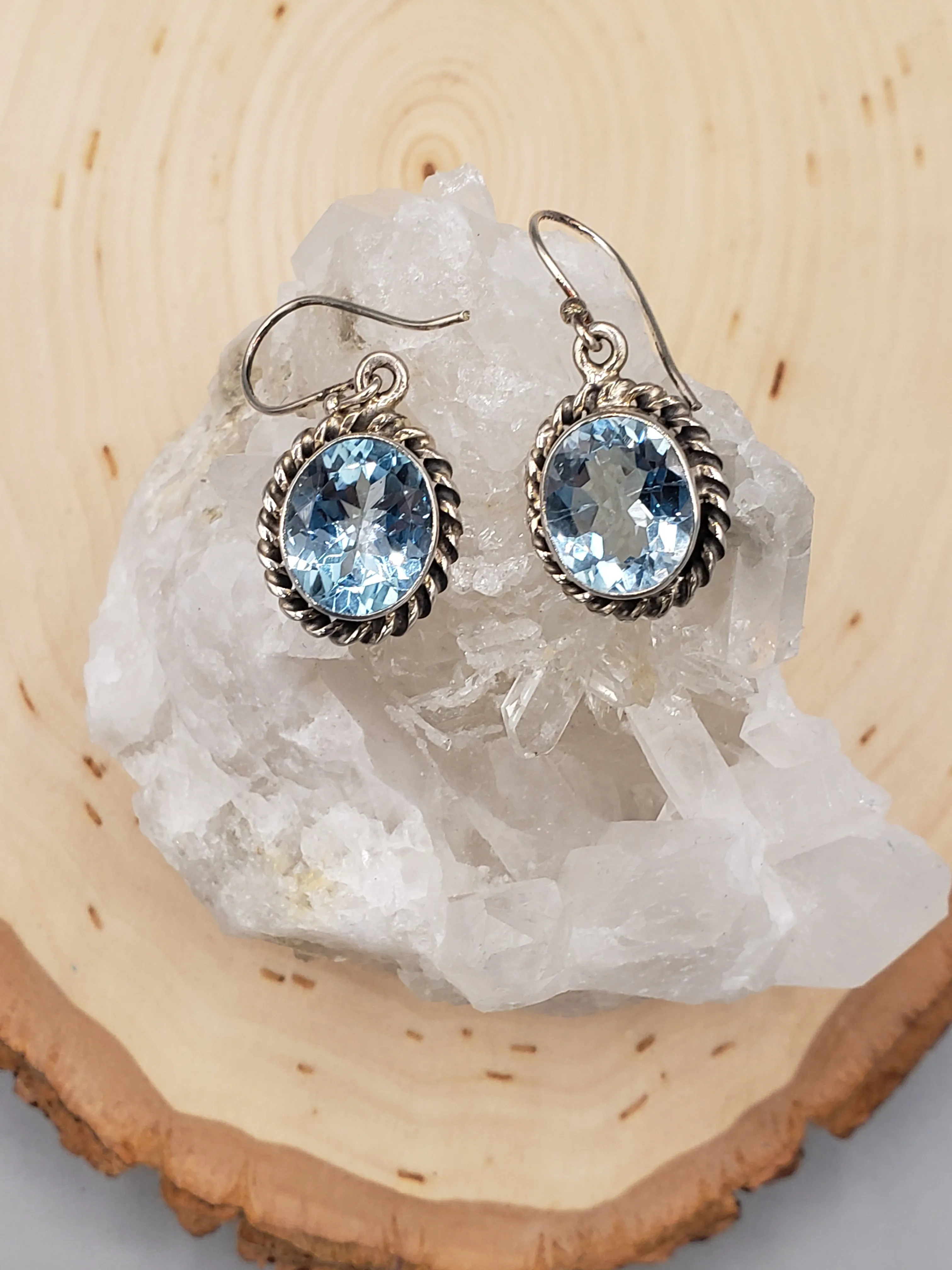BLUE TOPAZ NECKLACE & EARRINGS