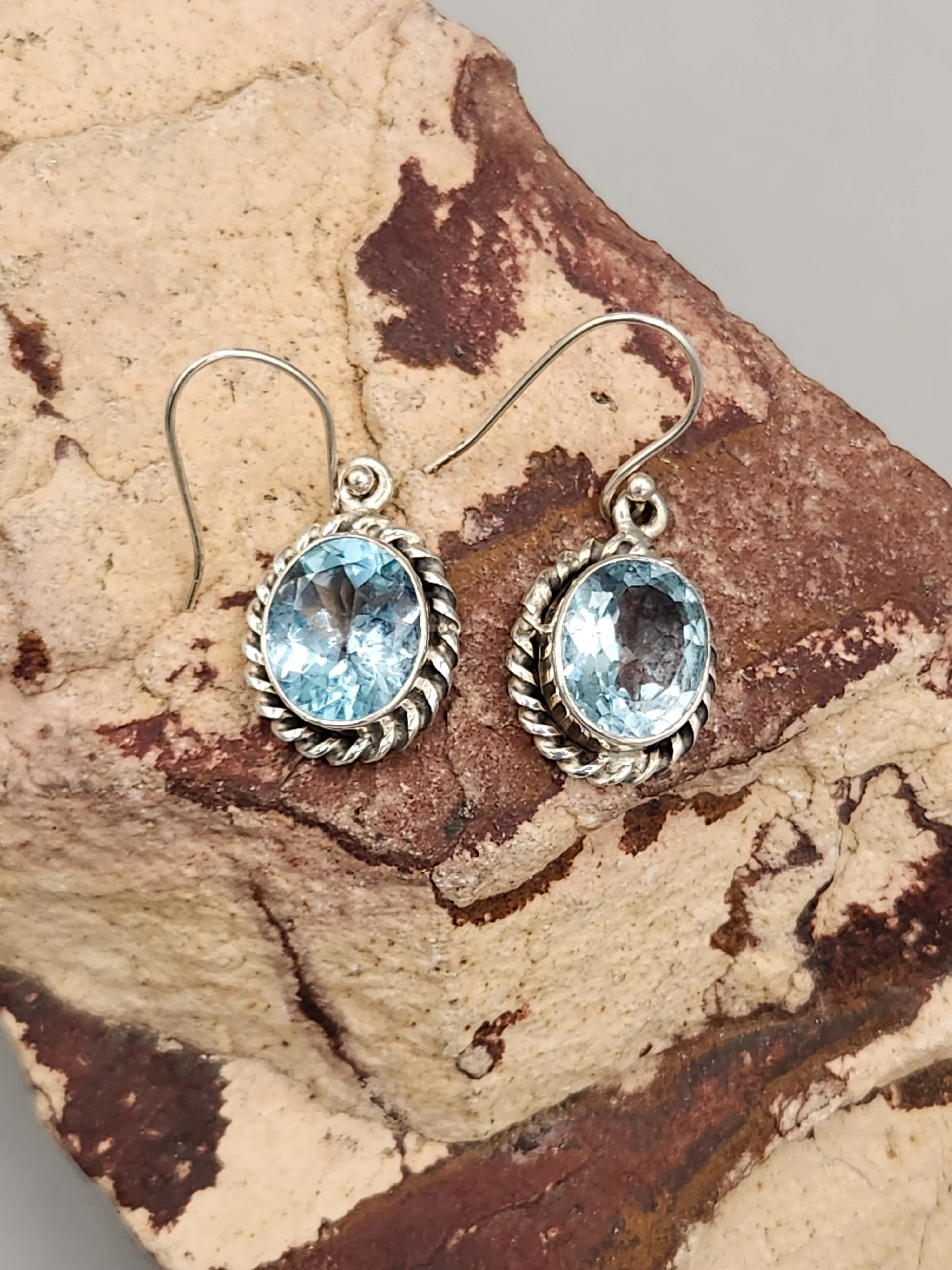 BLUE TOPAZ NECKLACE & EARRINGS