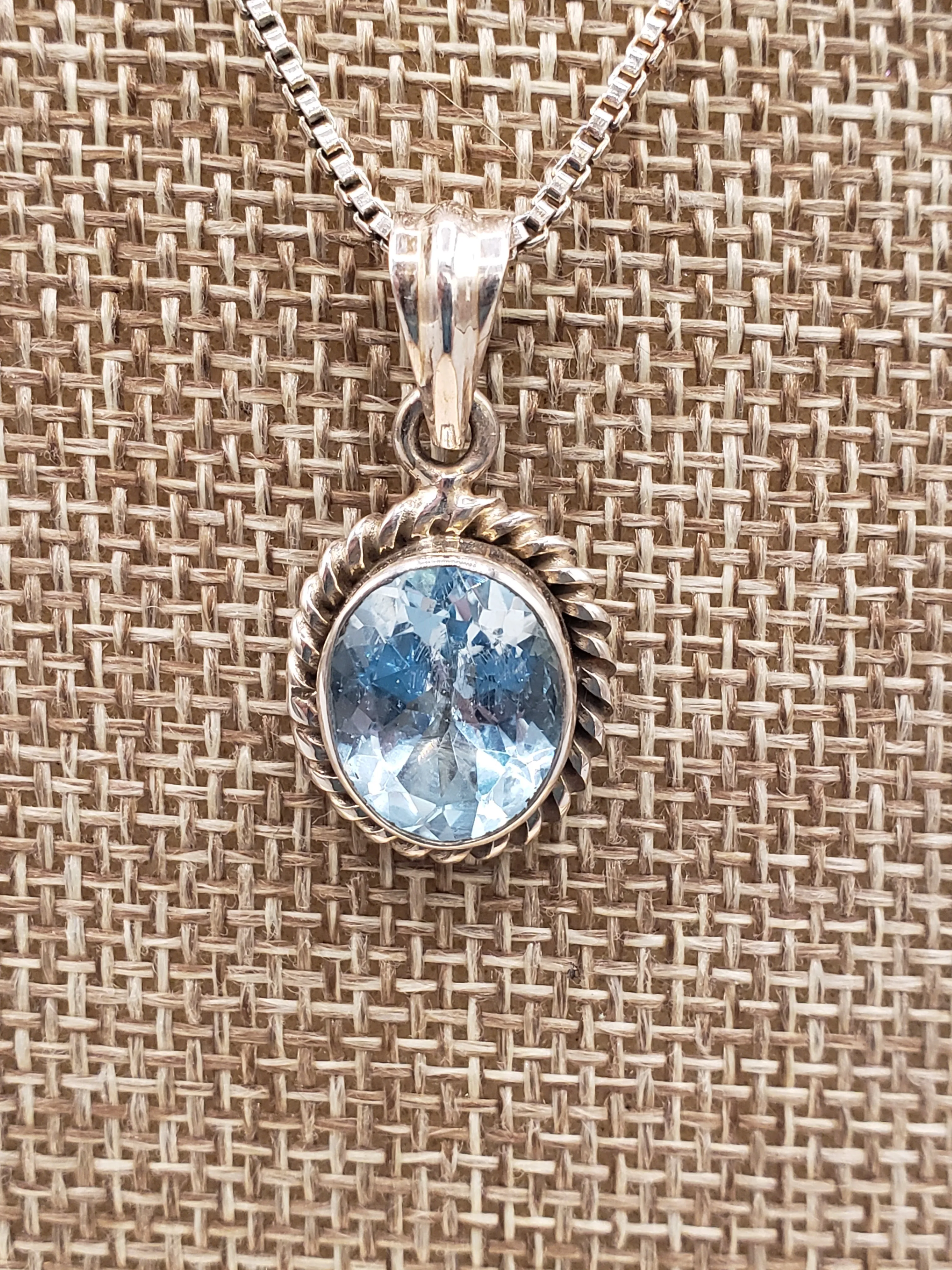 BLUE TOPAZ NECKLACE & EARRINGS