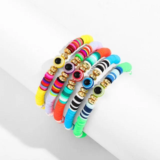 Bohemian Multilayer Big Beads Crystal Evil Eyes Bracelets