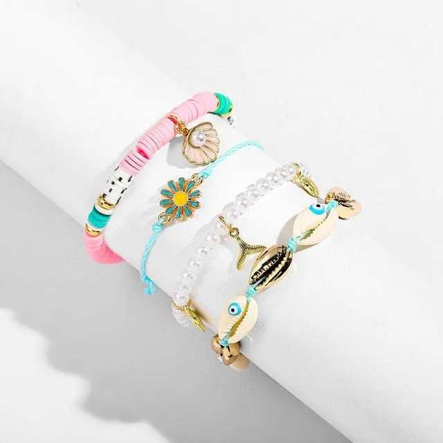 Bohemian Multilayer Big Beads Crystal Evil Eyes Bracelets