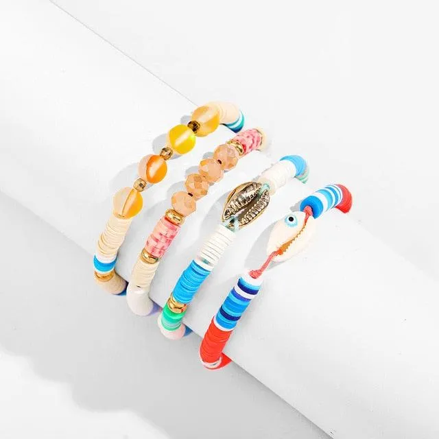 Bohemian Multilayer Big Beads Crystal Evil Eyes Bracelets