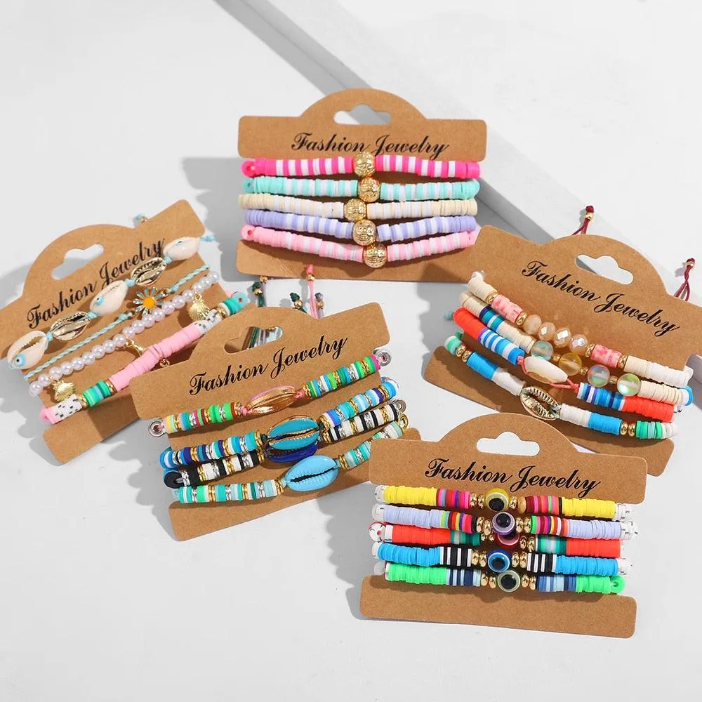 Bohemian Multilayer Big Beads Crystal Evil Eyes Bracelets
