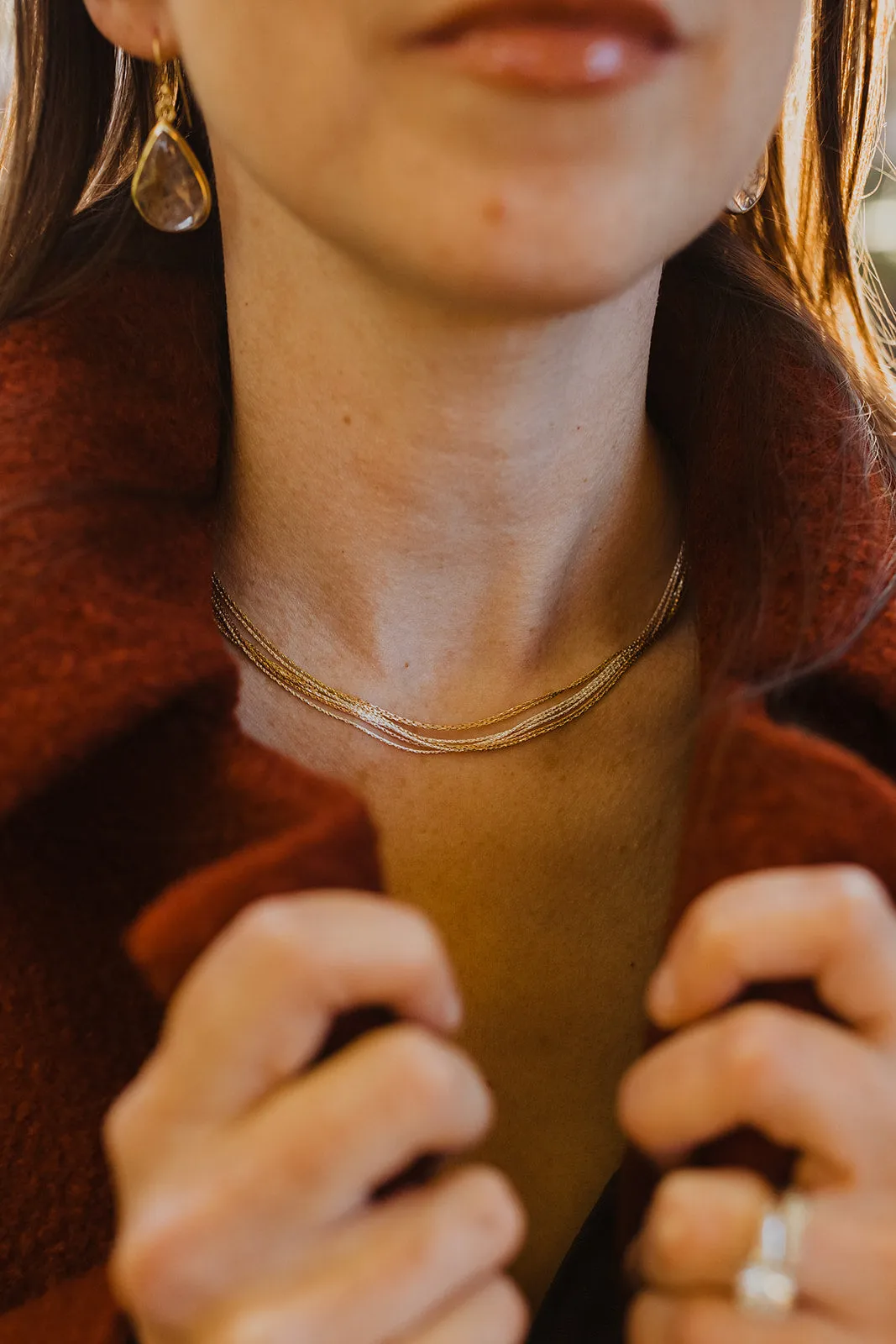 Camille, Tri Color Chain Sterling Silver