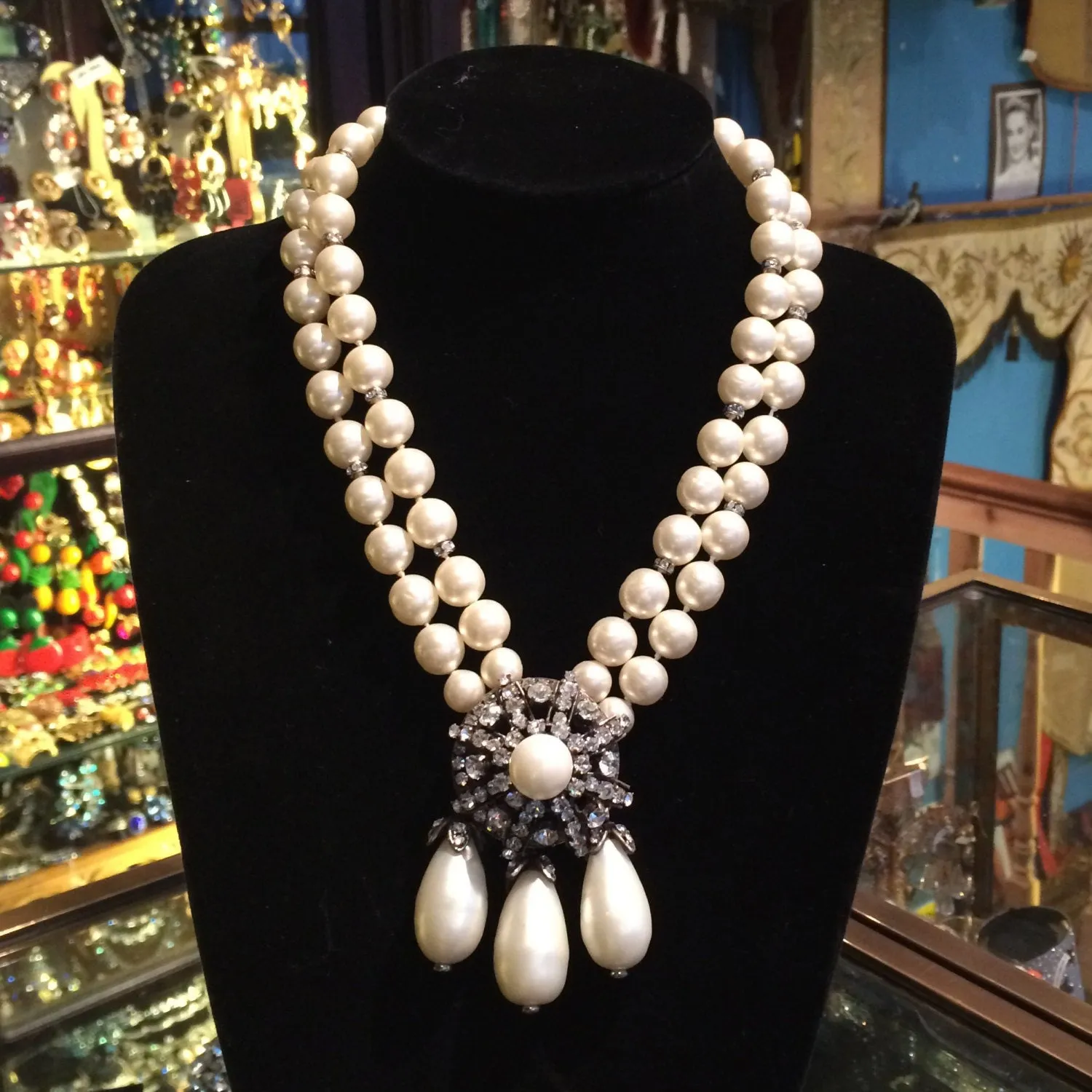 Chanel Necklace Vintage 1994 triple row pearl necklace