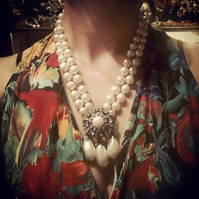 Chanel Necklace Vintage 1994 triple row pearl necklace