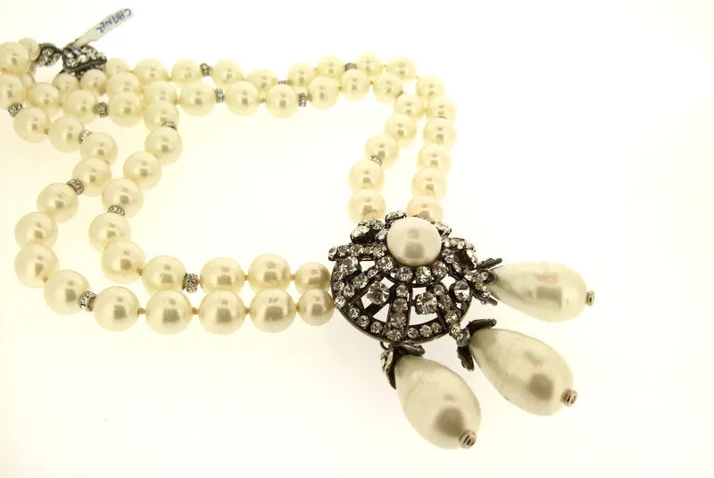 Chanel Necklace Vintage 1994 triple row pearl necklace