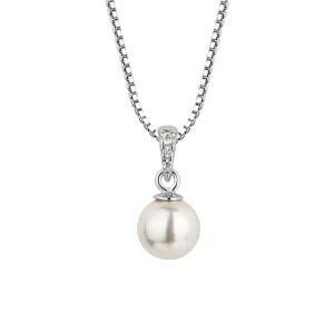 Cherished Moments Sterling Silver White Pearl 14" Necklace