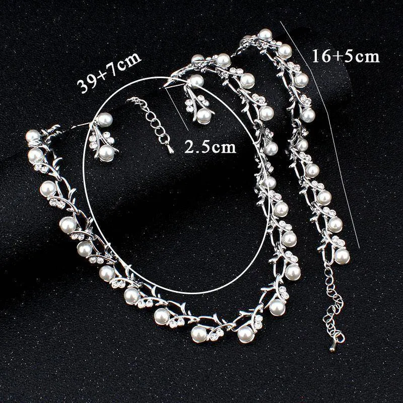 Classic Crystal Pearl necklace jewelry set