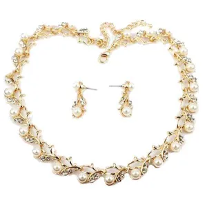 Classic Crystal Pearl necklace jewelry set