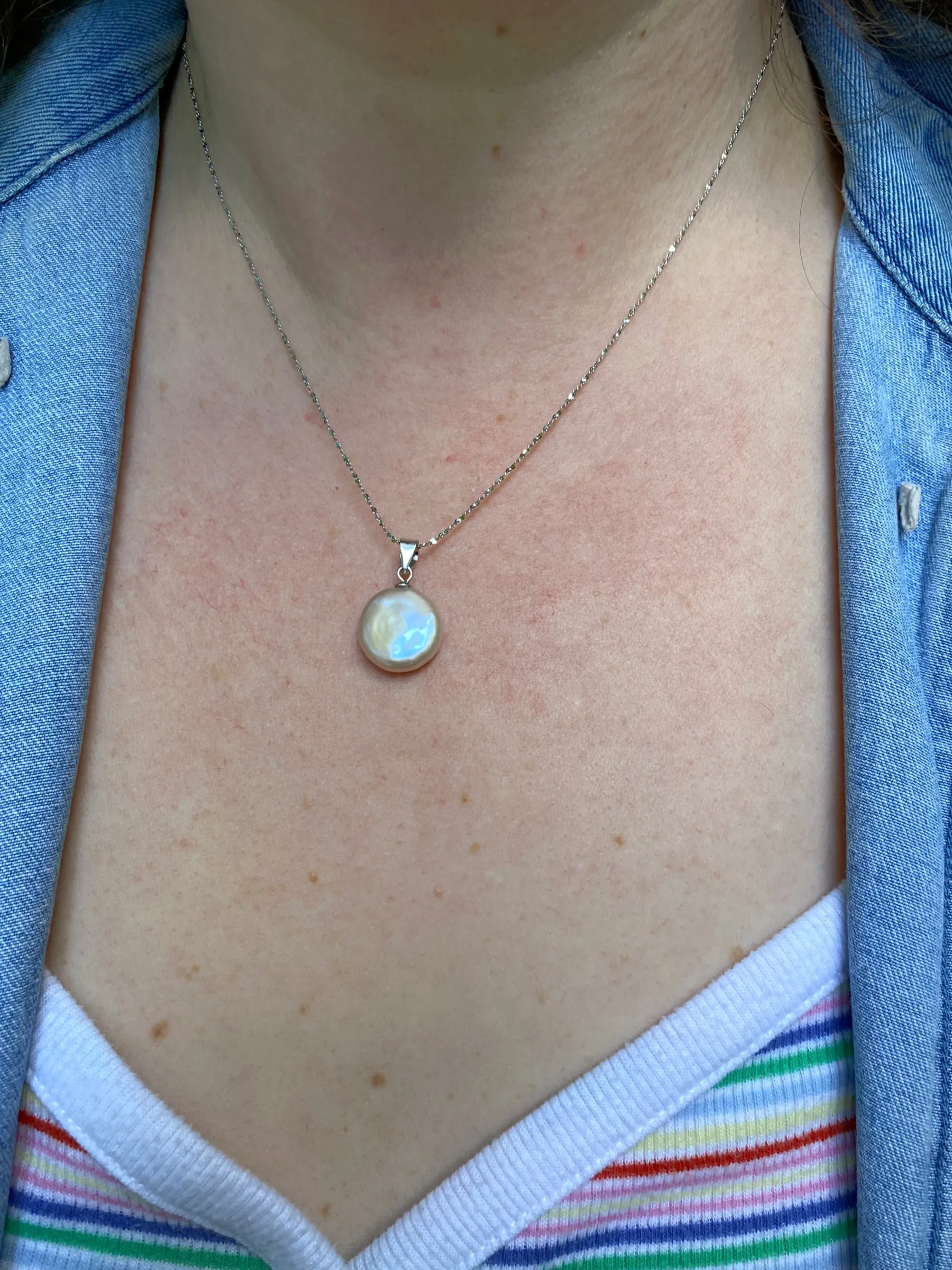 Coin Pearl Pendant Necklace