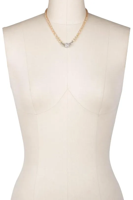Convertible Pearl and Sparkle Layered Necklace - Rose Goldtone