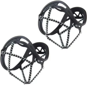 Crampons Ice Cleats Traction Grips Anti-Slip Hiking Boots Shoes Ice Spikes Spring Metal Safety Device for Winter Snow Walker Black 1 Pair