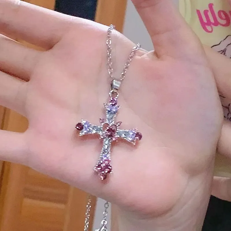 Cross Diamond Gothic Necklace Design Clavicle Chain