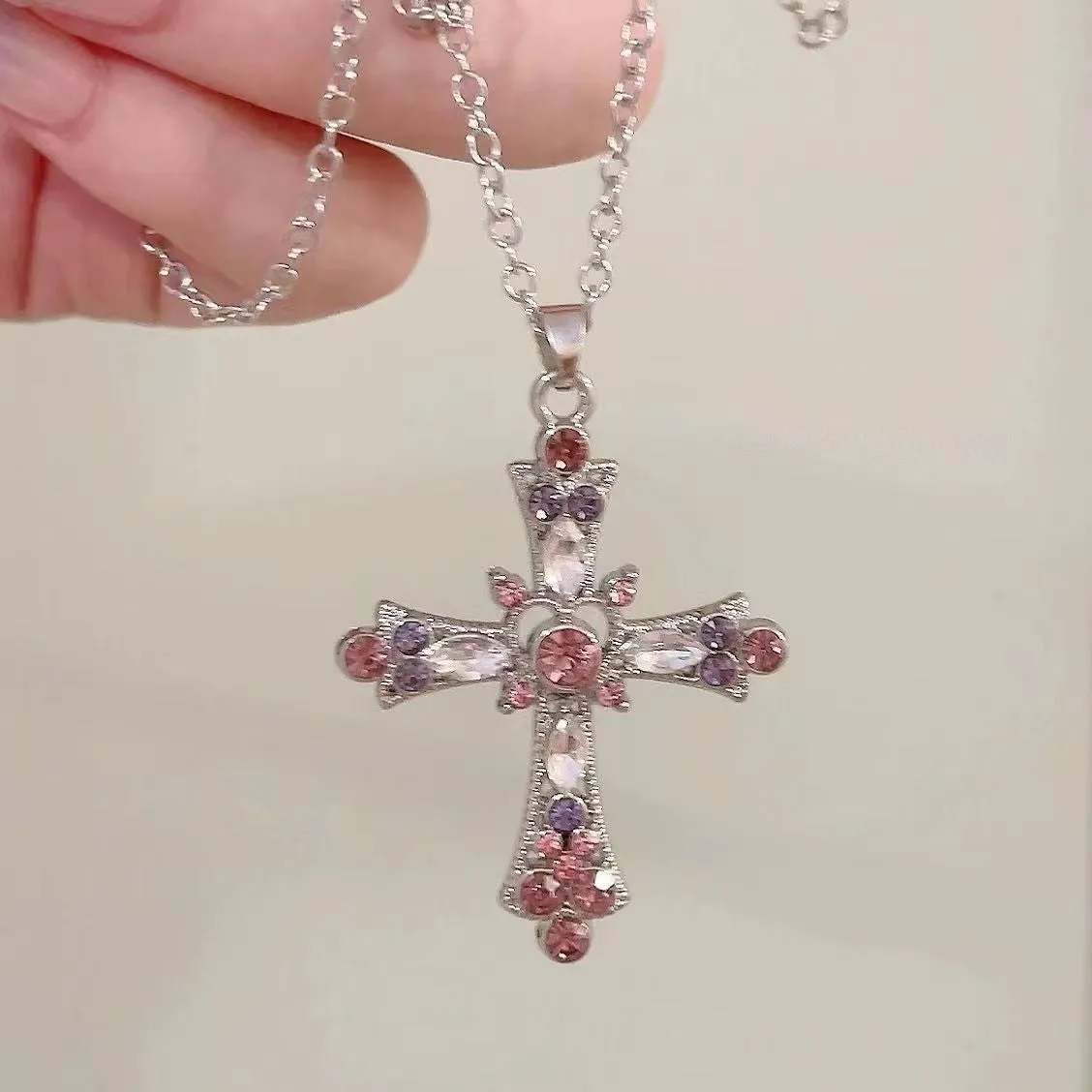 Cross Diamond Gothic Necklace Design Clavicle Chain