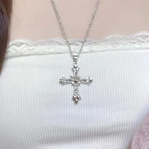 Cross Diamond Gothic Necklace Design Clavicle Chain