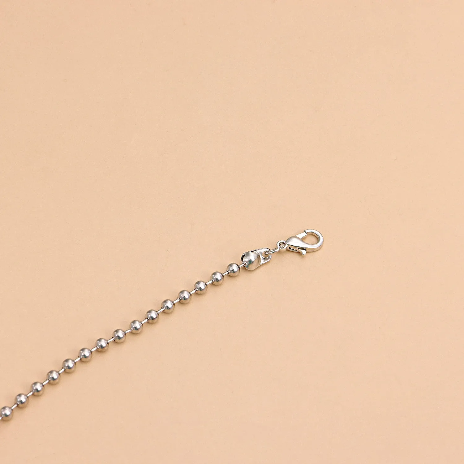 Cross Pendant Necklace Women's Simple Round Bead Chain