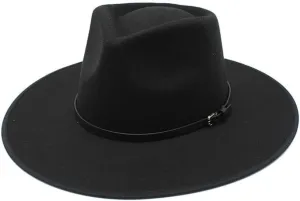 DHAEY New Metal Belt Buckle Accessories Vintage Top Hat, Autumn and Winter Outdoor Binding Jazz Hat Woolen Felt Hat Luopan Caps & Hats (Color : C8, Size : 56-58cm)