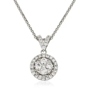 Diamond cluster Pendant with Halo