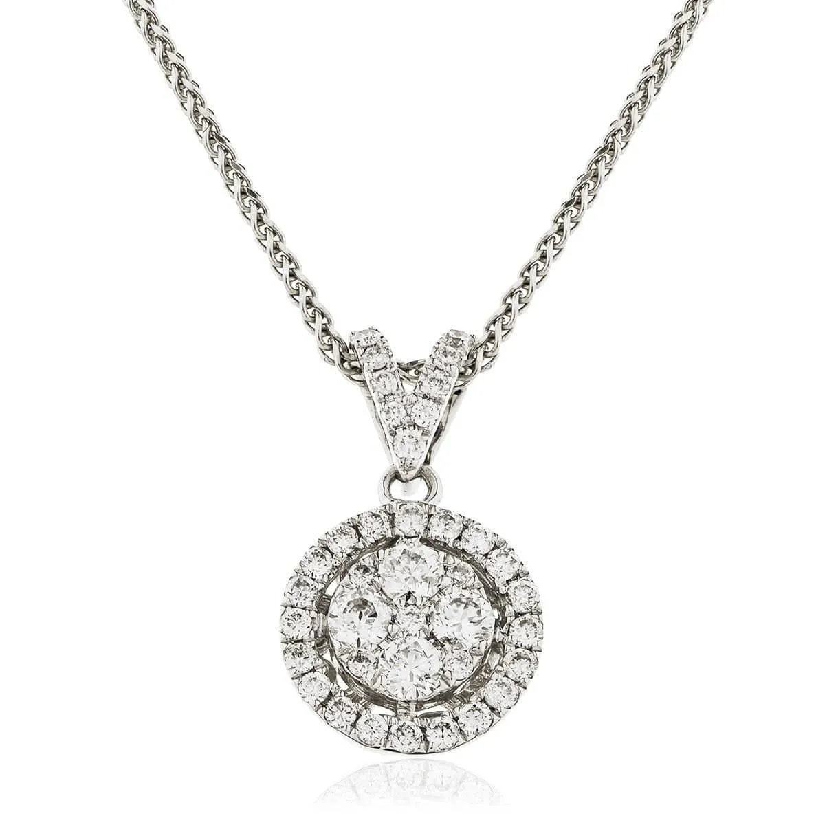Diamond cluster Pendant with Halo