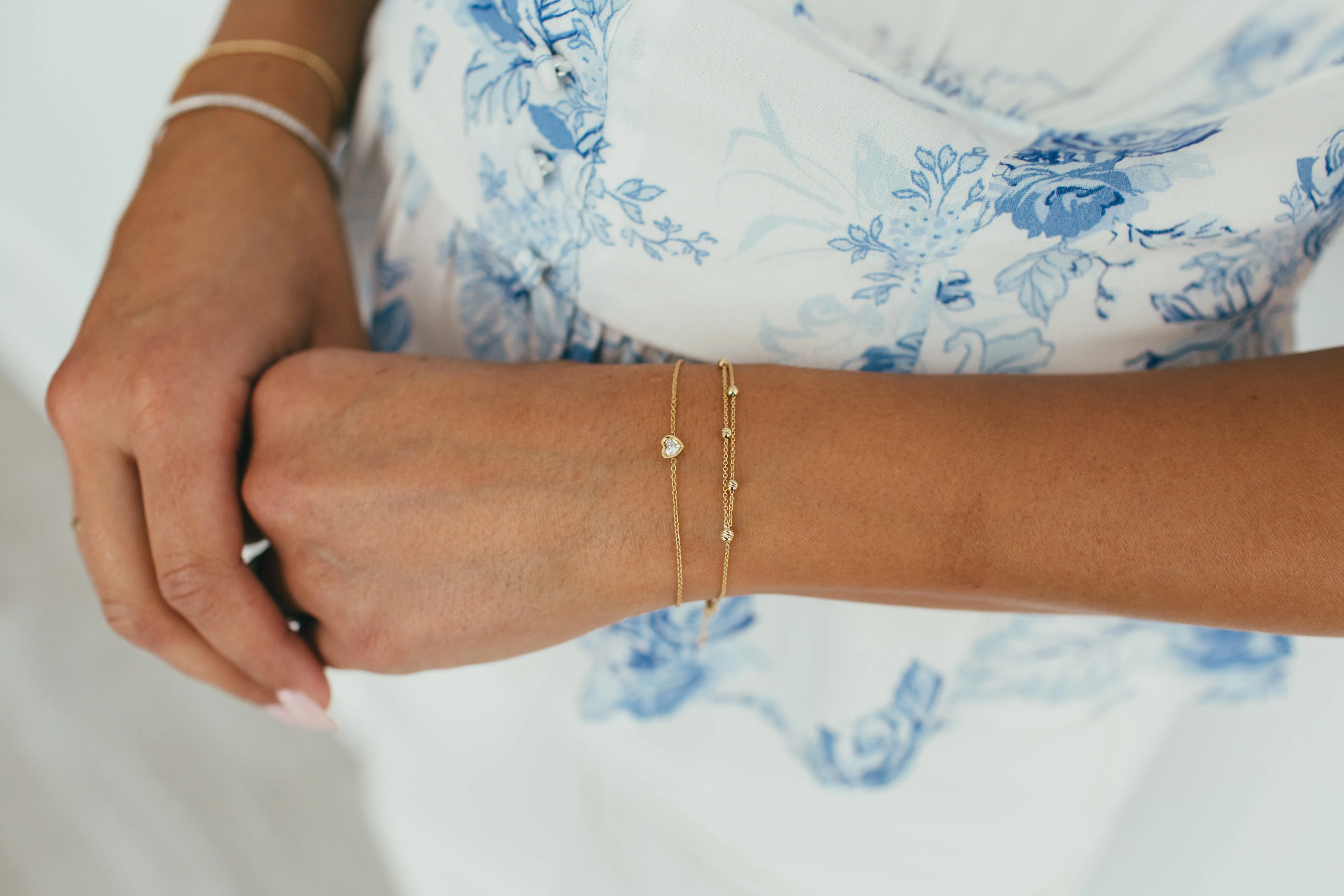 Diamond Heart Bezel Bracelet
