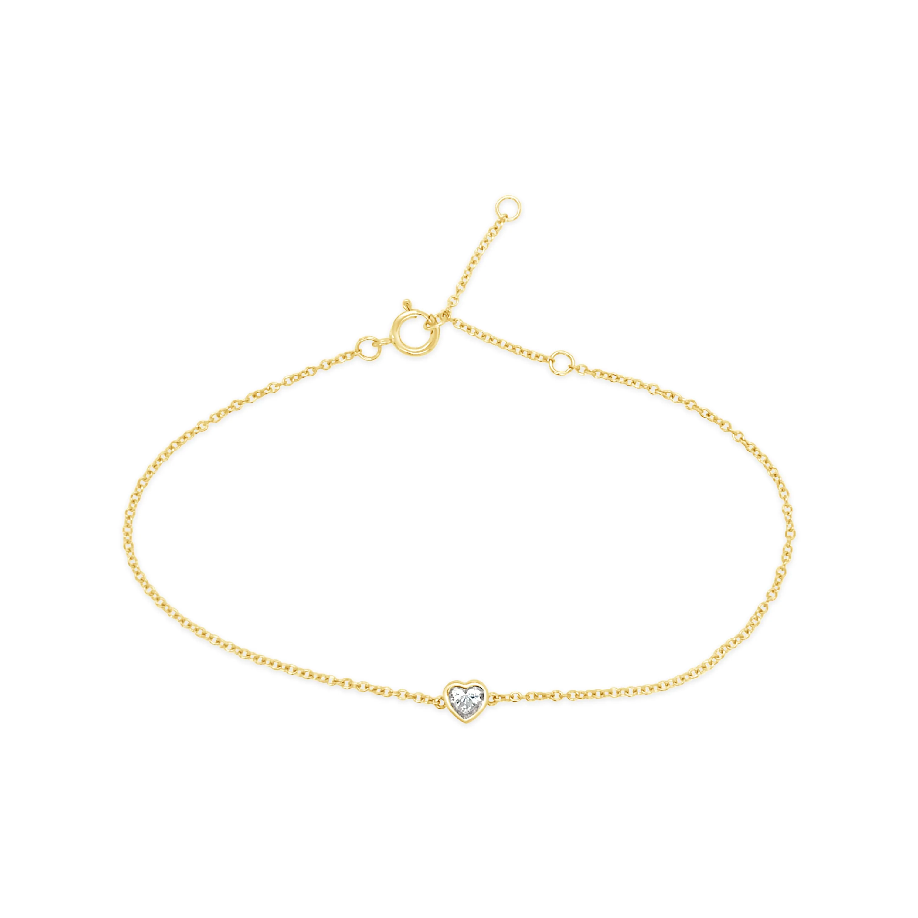 Diamond Heart Bezel Bracelet