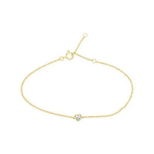 Diamond Heart Bezel Bracelet