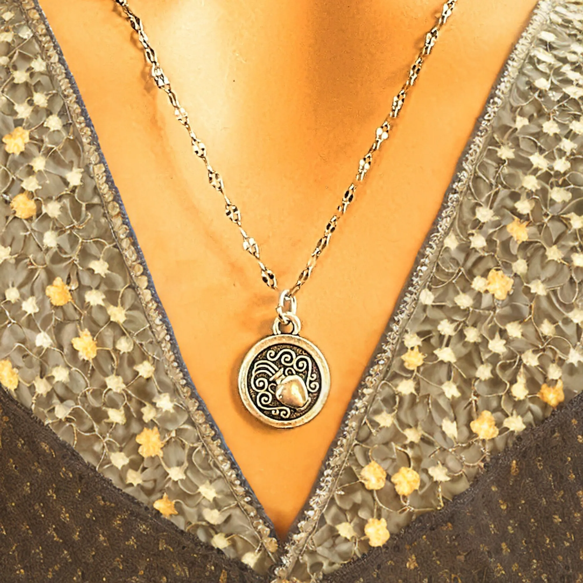Double Sided Zodiac Coin Necklace - 24 inch