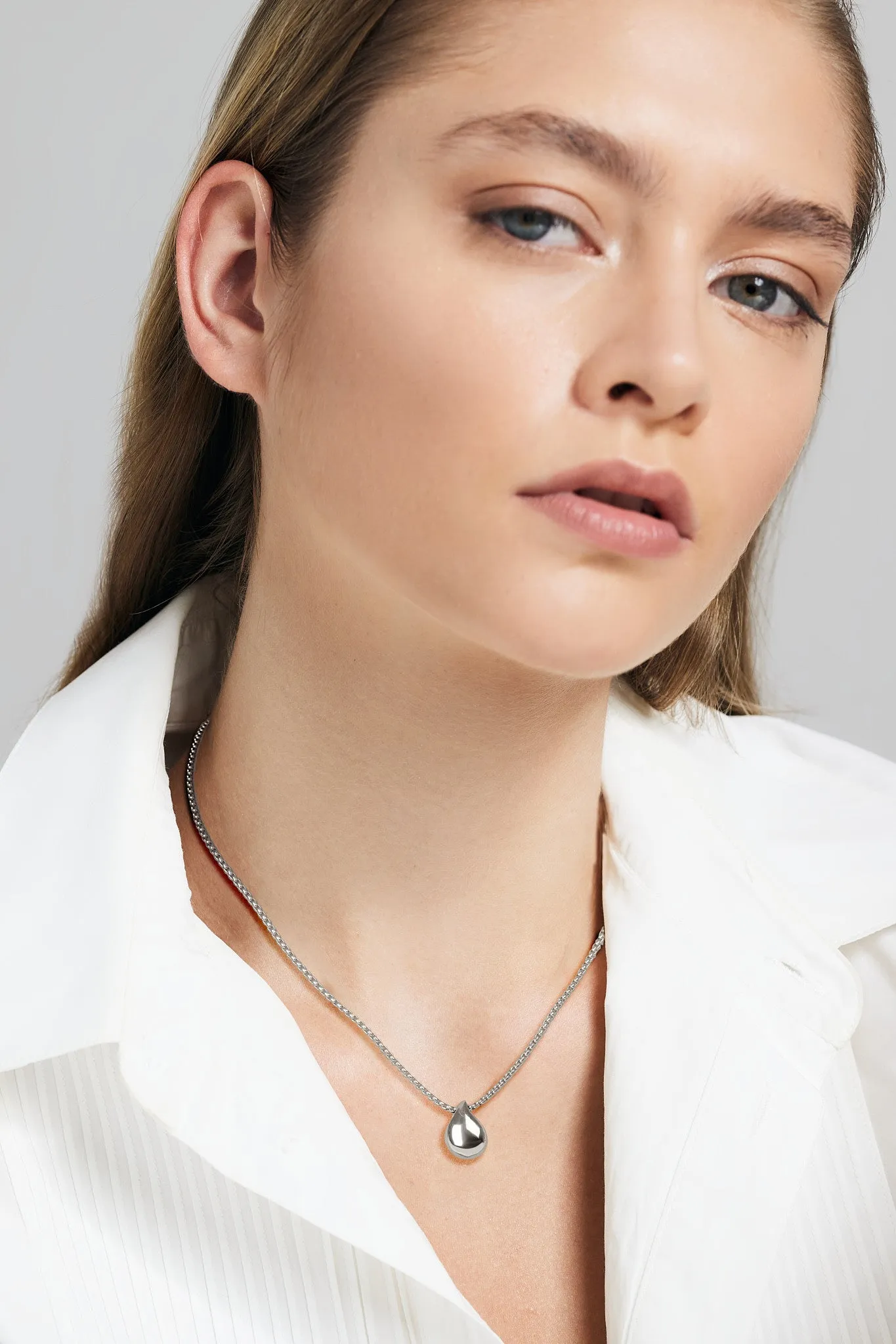 Drop Silver Plated Necklace
