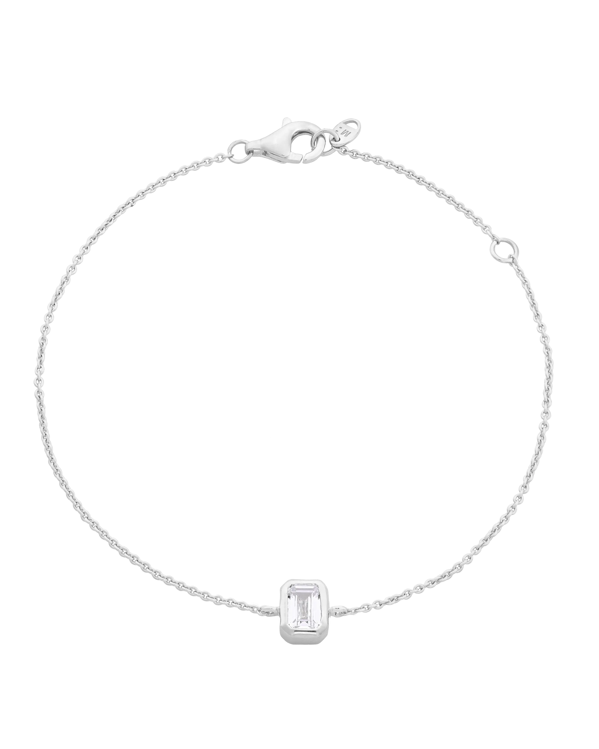Emerald Solitaire Diamond Bracelet - 18K Gold Vermeil