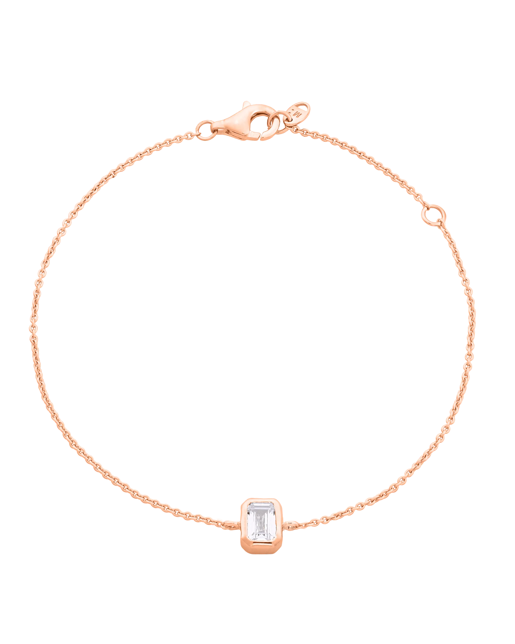 Emerald Solitaire Diamond Bracelet - 18K Gold Vermeil