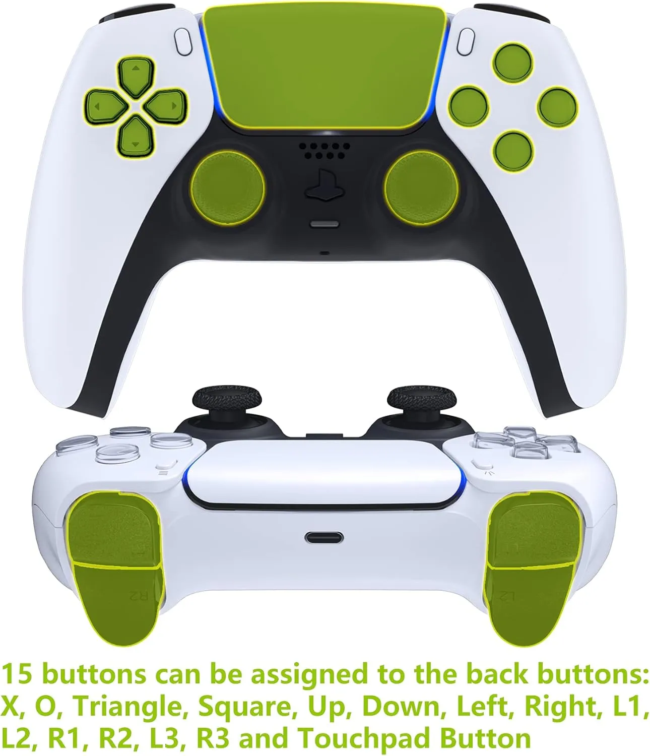 eXtremeRate Real Metal Buttons (RMB) Version RISE4 Remap Kit for PS5 Controller BDM-030 040 with Rubberized Grip Redesigned Back Shell, Upgrade Board & 4 Back Buttons for PS5 Controller