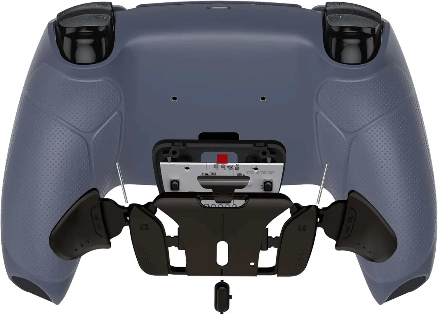 eXtremeRate Real Metal Buttons (RMB) Version RISE4 Remap Kit for PS5 Controller BDM-030 040 with Rubberized Grip Redesigned Back Shell, Upgrade Board & 4 Back Buttons for PS5 Controller