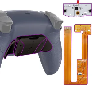 eXtremeRate Real Metal Buttons (RMB) Version RISE4 Remap Kit for PS5 Controller BDM-030 040 with Rubberized Grip Redesigned Back Shell, Upgrade Board & 4 Back Buttons for PS5 Controller