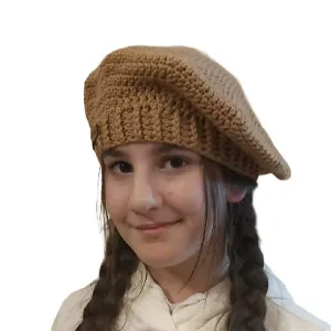Fashion Stitch Women's Nude Wool Crochet Beret Hat For Ladies