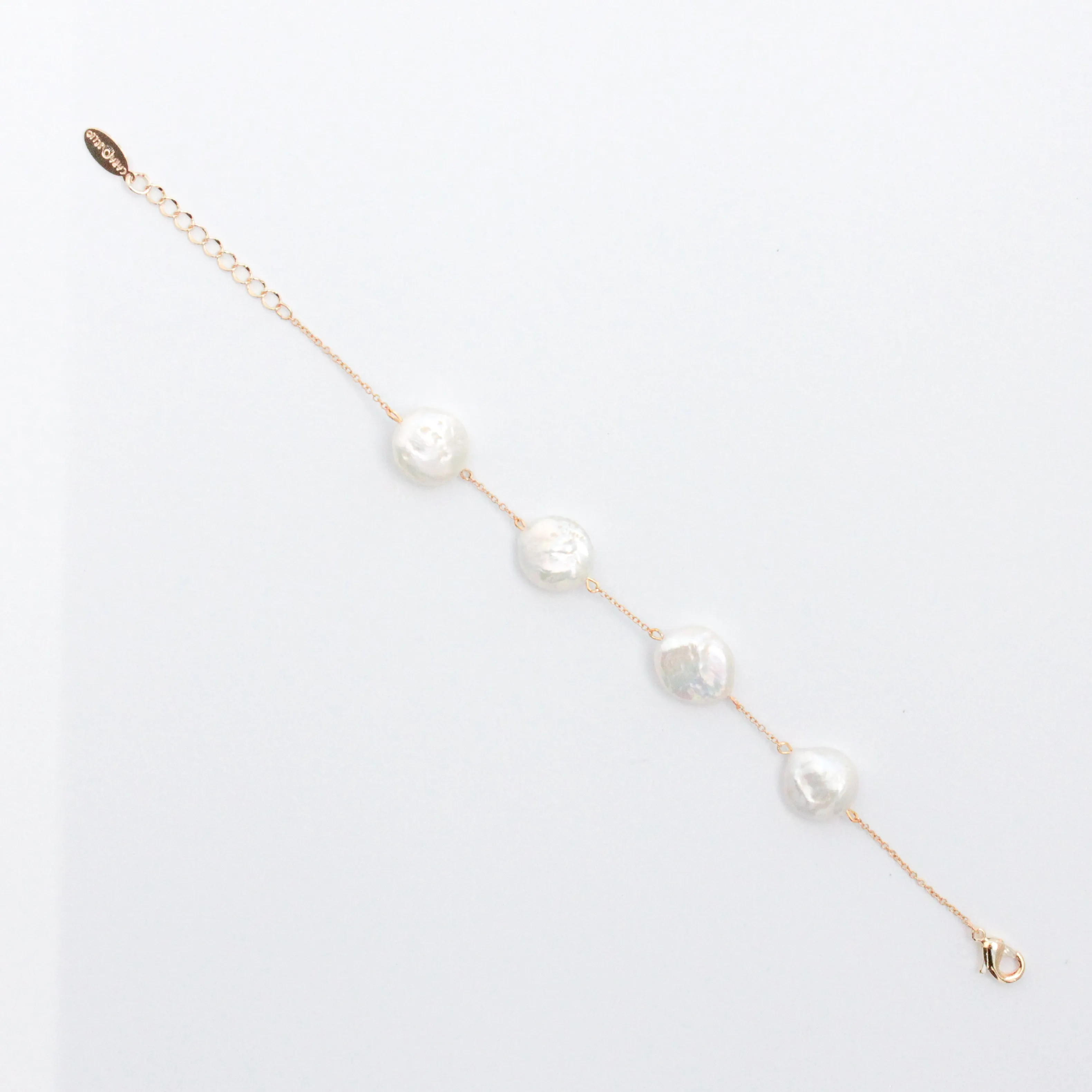Flat Pearl Chain Bracelet