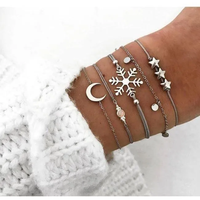 FREE   Shipping Women Multi-layers Colour Beads Sequins Set Bracelets