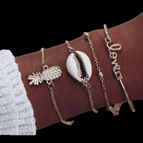 FREE   Shipping Women Multi-layers Colour Beads Sequins Set Bracelets