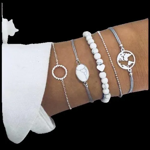 FREE   Shipping Women Multi-layers Colour Beads Sequins Set Bracelets