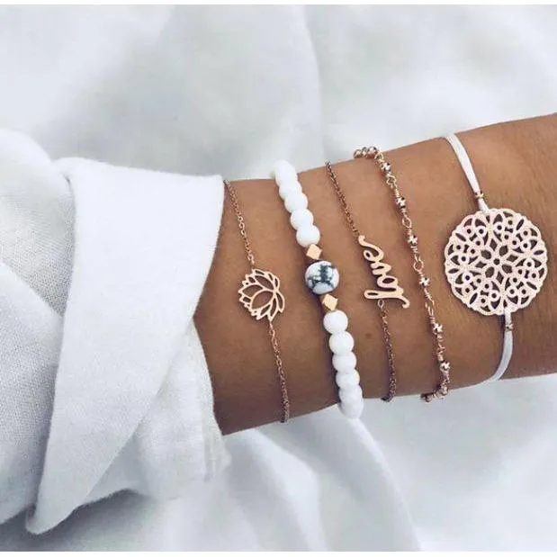 FREE   Shipping Women Multi-layers Colour Beads Sequins Set Bracelets
