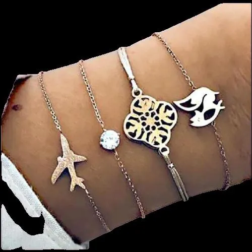 FREE   Shipping Women Multi-layers Colour Beads Sequins Set Bracelets