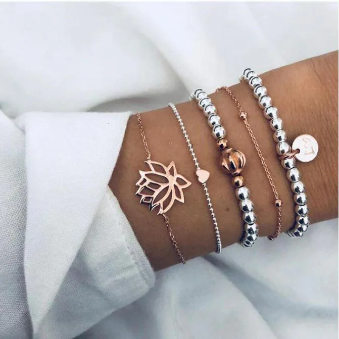 FREE   Shipping Women Multi-layers Colour Beads Sequins Set Bracelets