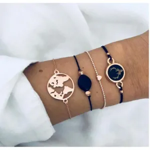 FREE   Shipping Women Multi-layers Colour Beads Sequins Set Bracelets