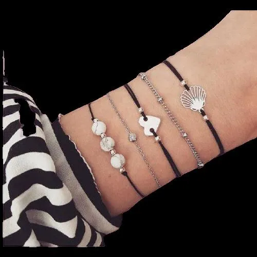 FREE   Shipping Women Multi-layers Colour Beads Sequins Set Bracelets