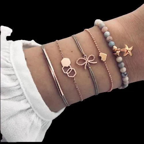 FREE   Shipping Women Multi-layers Colour Beads Sequins Set Bracelets