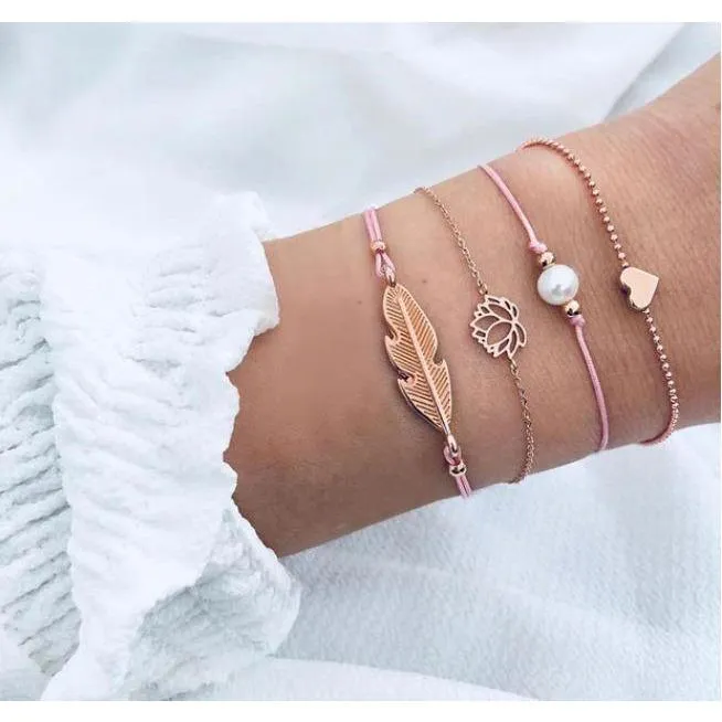 FREE   Shipping Women Multi-layers Colour Beads Sequins Set Bracelets