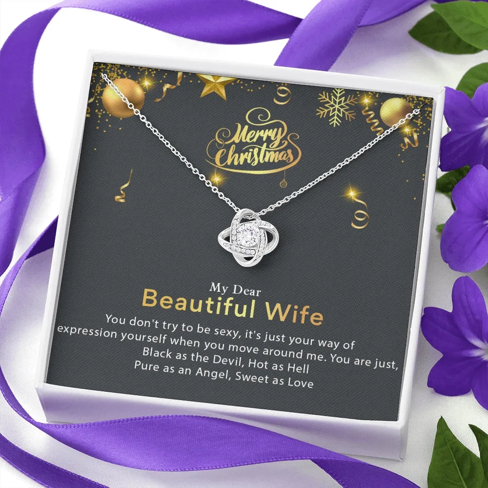 Gifts For Big Sister Love Knot Necklace With Custom Photo Marry Christmas Message Card- Little Sis To Big Sis Gift